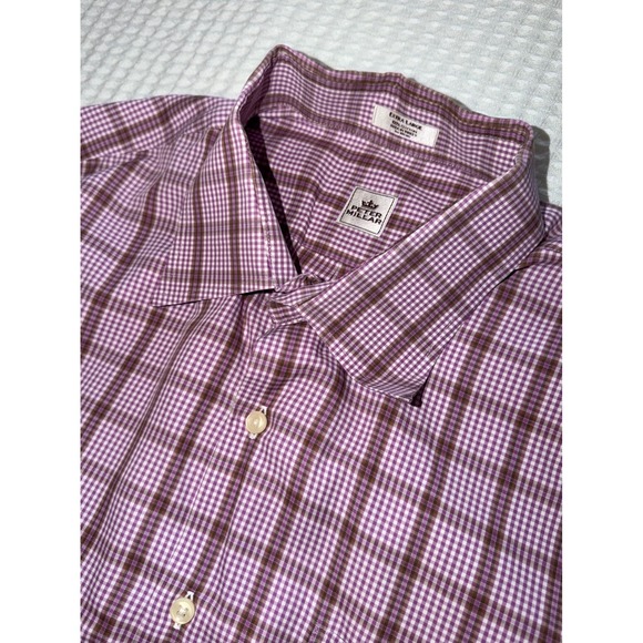 Peter Millar Other - Peter Millar Button Down Shirt Mens XL Purple Brown Plaid Long Sleeve Cotton